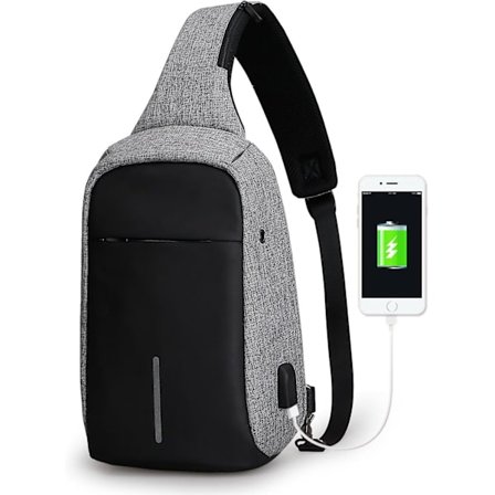 Tyverisikret Skuldertaske, Casual Rygsæk, Dagrygsæk Med USB-Oplader, Til Mænd Og Kvinder