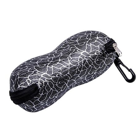 Glasögonfodral med oregelbundet mönster, dragkedja, hårt fodral med krok