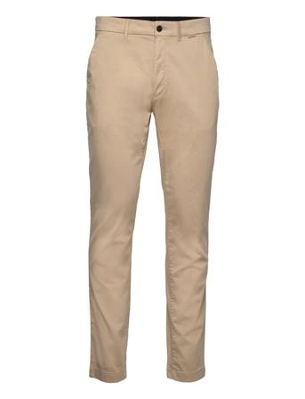 Sateen-Stretch Slim Chino Chinos Bukser Beige Calvin Klein