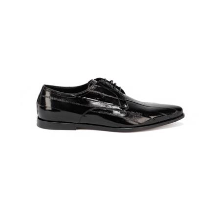 Dolce & Gabbana, Point-toe Derby Shoes Zwart, Heren, Maat:42 EU