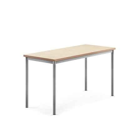 Desk SONITUS, 1400x600x720 mm, beige linoleum, alu grey