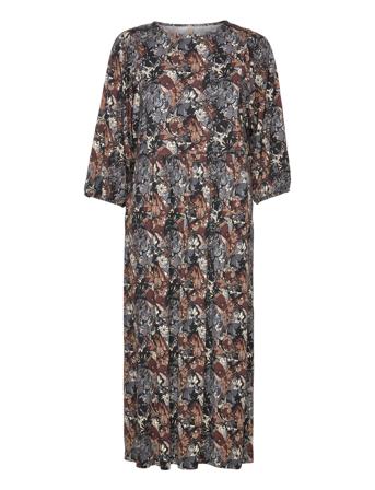 Sc-Marica Aop Knelang Kjole Svart Soyaconcept*Betinget Tilbud