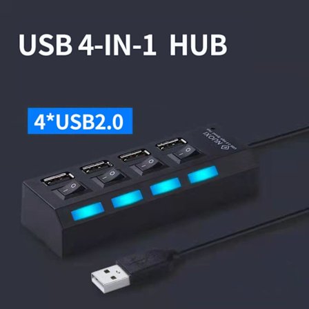 USB HUB Adapter SVART