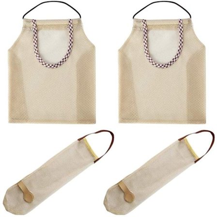 (4st) Förvaringspåsar för frukt och grönsaker, hållbara mesh för frukt och grönsaker, hängpåsar för vitlökslökar som andas, kök och badrum