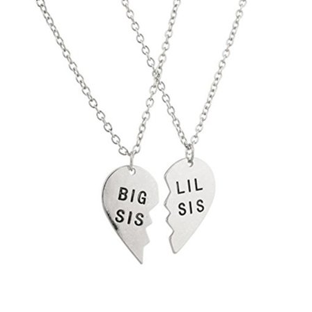 Vennskapshaller for søsken søstre to -del hjerte sølv