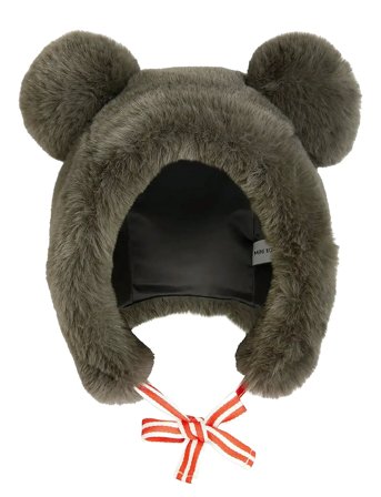 Mini Rodini Faux Fur Ear Hat - Grey - 48/50