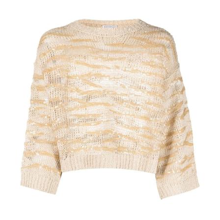 Brunello Cucinelli, Knitwear Beige, Dames, Maat:M