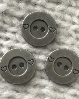 Metalknap Hjerte 15 mm - NDLWRX