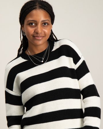 Calvin Klein CK STRIPE SWEATER Schwarz Pullover Mädchen - Kids Brand Store