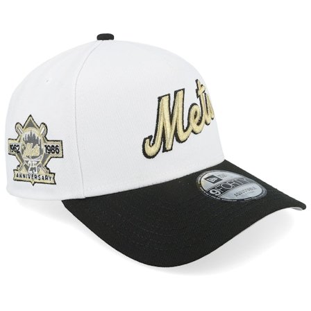 New Era - MLB Hvid adjustable Kasket - Hatstore Exclusive x New York Mets 9FORTY Anniversary 86 White/Black A-Frame Adjustable @ Hatstore