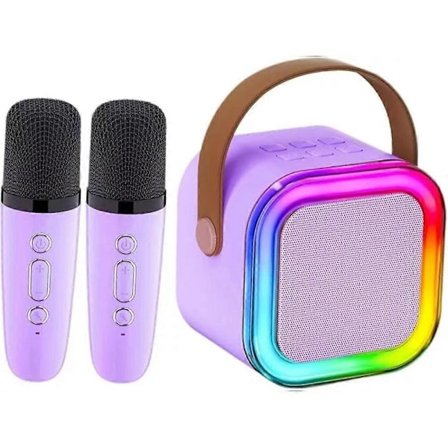 Mini Karaoke Maskin, Mini Karaoke Maskin med 1/2 Trådlösa Mikrofoner