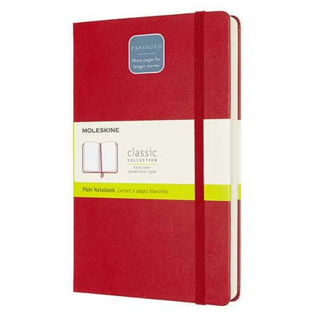 Classic Hard Cover Notebook Expanded Red Ruled