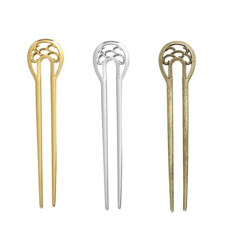 Metal Hair Stick Hairpin U-formad hårnål