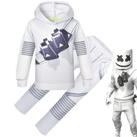 2023-dj Marshmello Børne Hvid 3d-printet Trøje Sæt Halloween Karneval Fest Kostume R_a 130cm