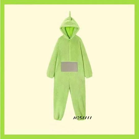 Teletubbies Pyjamas Voksne Barn Gutter Jenter Søte Jenter Tegneserie MJ51 Hjemmekler Vinter Tykk Varme Green Dipsy XL 169—173cm