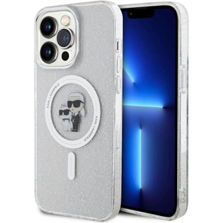 Coque iPhone 15 Pro 6.1" - Karl Lagerfeld - Karl & Choupette - Transparent - Rigid - Glänsande