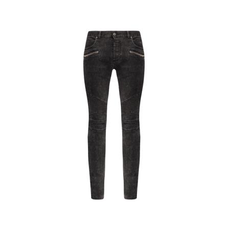 Balmain, Jeans with stitching details Grijs, Heren, Maat:W29,Katoen