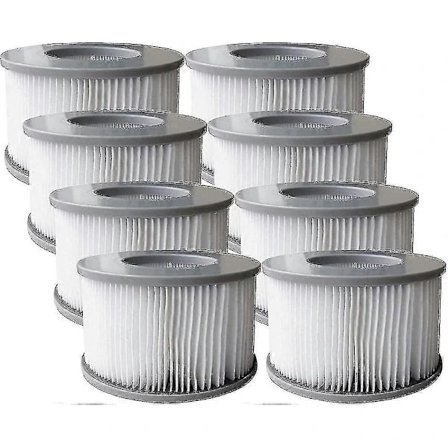 Pakke med 8 Erstatningsfilterpatroner til Mspa Oppustelig Pool, Jacuzzi