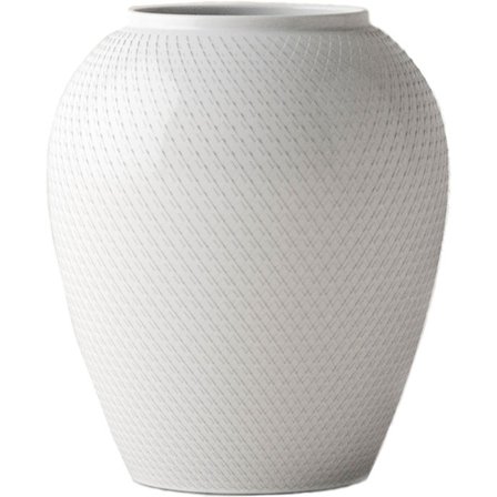 Lyngby porcelæn Rhombe vase, 25 cm.' - 'Hvit