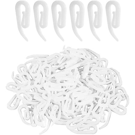 100 stk. Gardin kroge, 2,8 x 1,2 cm Gardin kroge Clips, Rulle