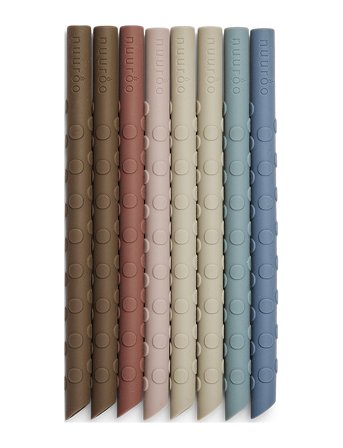 Nuuroo Ada Silicone Straw 8-Pack - Multi/patterned - ONE SIZE