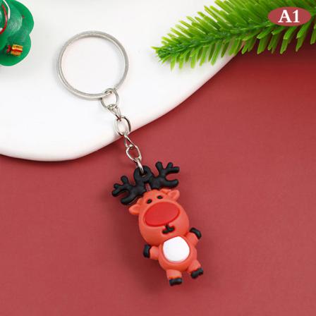Ny Nyckelring Creative Pendant Tecknad Santa Claus Elk Snowman 3