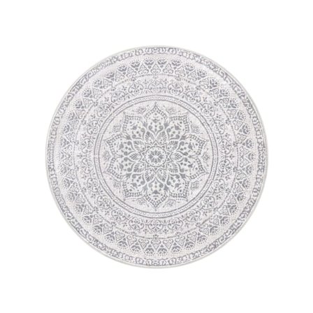 Rootz Dove Grey Boho Style Rund matta - Cirkulär matta - Area Matta - Polyester/Filt/TPR - 160 cm Diameter - Lätt 2,8 kg