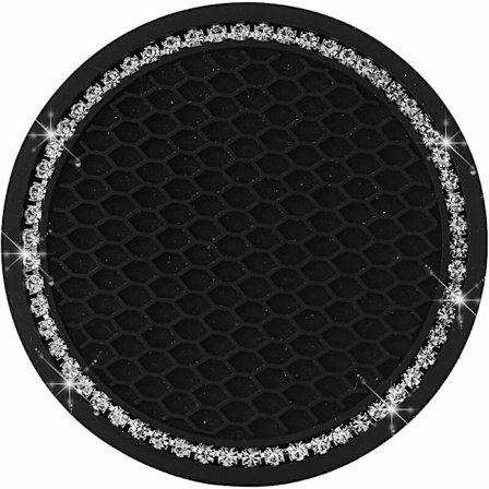 4 stk. bilkopholder, 2,75 tommer silikone skridsikker krystal bilkopholder, bilinteriør tilbehør, GM kopholdermåtte (sort) KLB