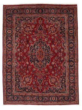 Mashad Rug 293X391 Dark Red/Black Large Wool, Persia