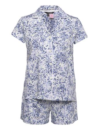 Lrl S/S Notch Collar Boxer Pj Set Patterned Lauren Ralph Lauren Homewear