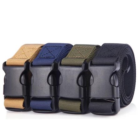 Fashion Men's Outdoor Training Canvas Belt Women's Lightweight Multifunctional Imitation Nylon Tactical Buckle Casual Waistband