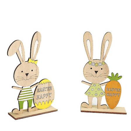 Påsk kanin kanin skrivbordsdekoration trä prydnad