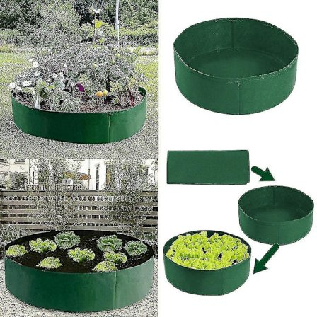 Rund Plantekasse Dyrkningsposer Plantepotte Stof Højbed til Haven