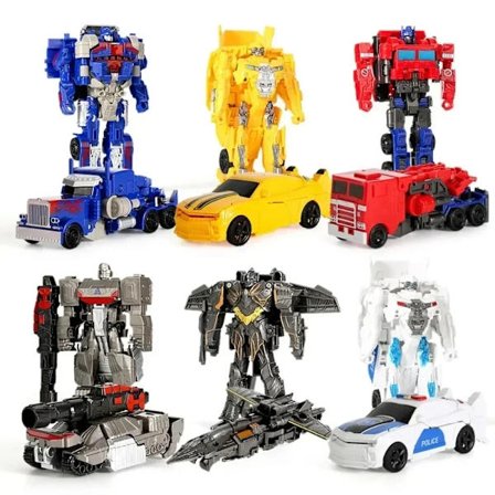 Transforming Car Robot Toy – One-Step Deformation Anime Action Figur – Pusselmodell