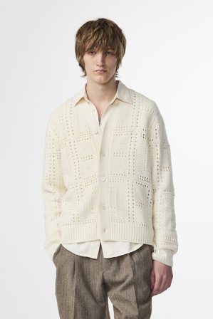 NN07 Tobias Cardigan 60001 Cardigan male White Certified Wool