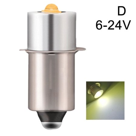 P13.5S DC6V-24V/3-12V LED-opgraderingslampe Hvid Maglite lommelygte