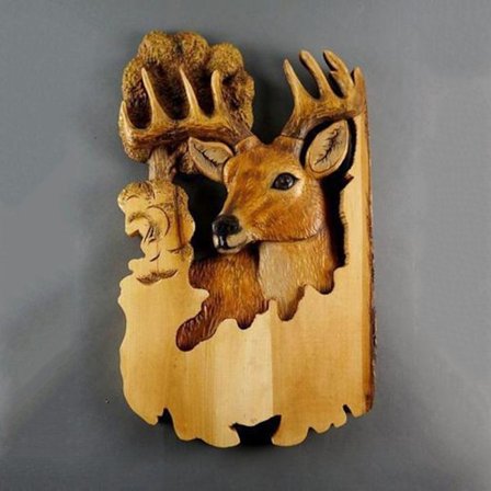 Skulptur Væghængende HJØRT