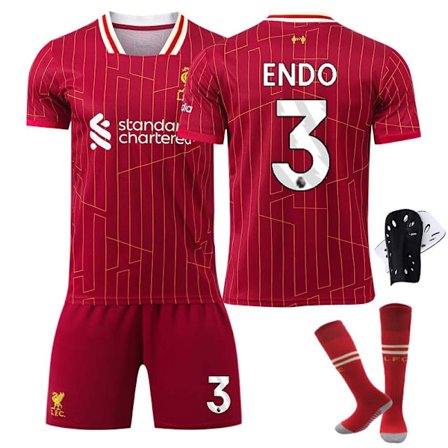 2425 Liverpool hjemmetrøye ENDO Fotballtrøye med sokker + beskyttelsesutstyr