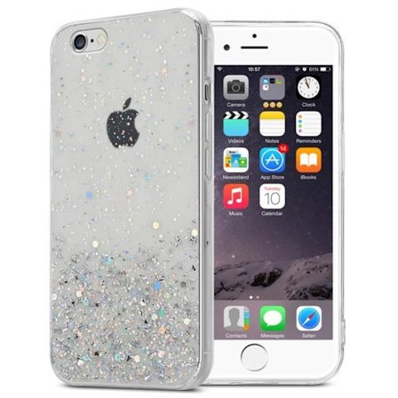 Coque - CADORABO - Apple iPhone 6 PLUS / 6S PLUS - Transparent med Glitter - Ultra tunn - Silikon TPU