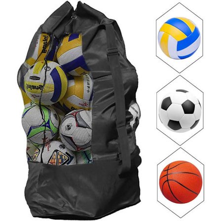 Fotballveske - 85 * 45 CM - Svart - Stor kapasitet 10 baller Bæreveske for basketball, fotball, volleyball Skulderbag Oppbevaring