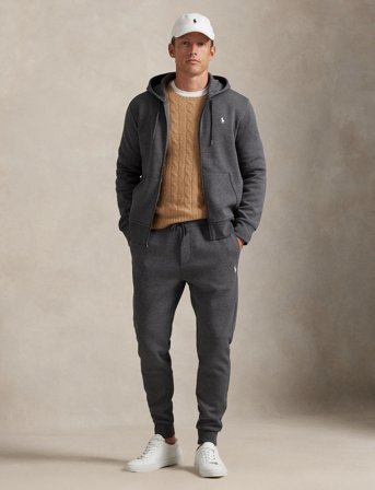 Polo Ralph Lauren Double-Knit Full-Zip Hoodie - Grey - L