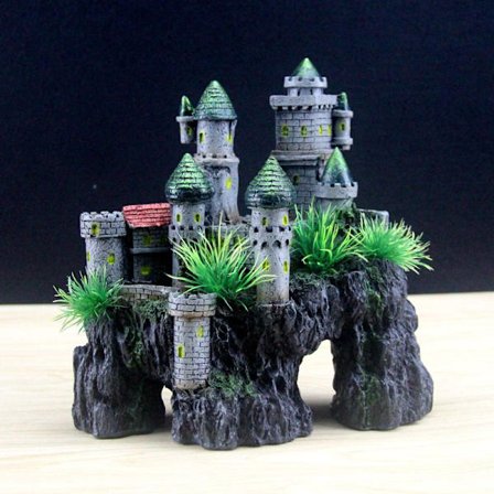 Akvarie Dekorationer - Slot Akvarie Dekorationer Realistisk Slot Dekoration til Akvatiske Kæledyr til Avlsleg og Hvile Fisk Dekorationer til Tank