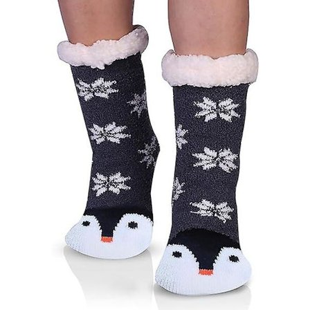 Pingvin Jul Vinter Varme Skridsikre Sokker Til Kvinder 35/38 Eu
