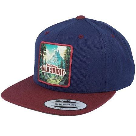 Wild Spirit - Ble snapback Czapka Z Daszkiem - Mountain Forest Logo Box Navy/Maroon Snapback @ Hatstore