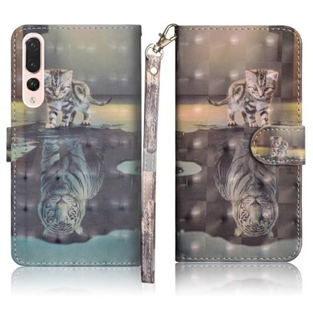 Huawei P20 Pro kuvioitu nahkainen suojakotelo - Kissa