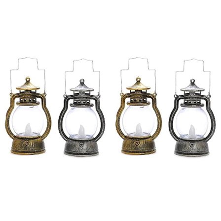 4 kpl LED-lyhtyjä koristeluun, ulkokäyttöön ripustettava lyhty, retrolyhtykoriste terassille, verannalle, maatilalle