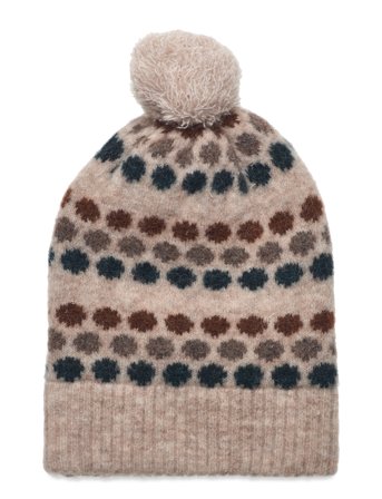 Star Dot Beanie Beige Fliink