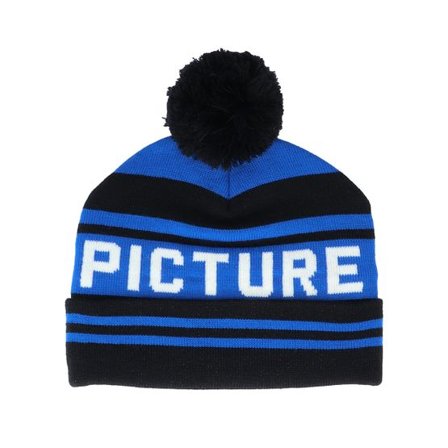 Picture - Blå pom Beanie - Kids Karlittle Kids A Blue/Black Pom @ Hatstore