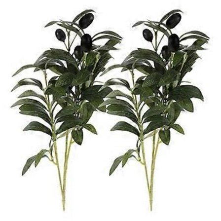 Falsk Oliven Gren Realistisk Design For Hjemmedekorasjon Grønn 45cm Lengde Silkeblomst 2 stk