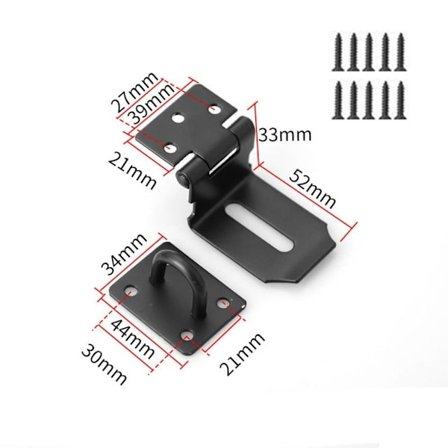 90 graders lås hengelåslås SVART 3TOMMERS